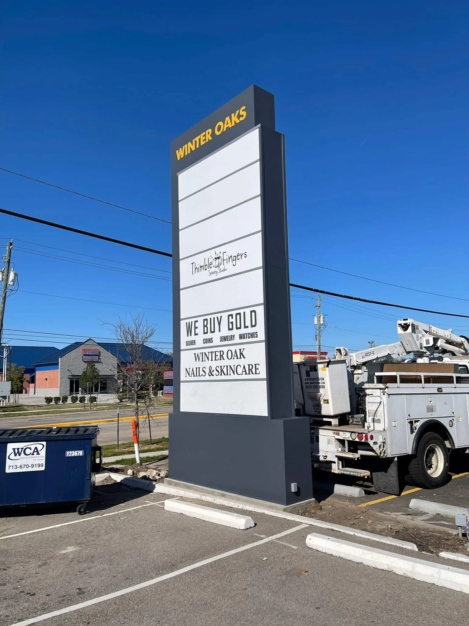 Pylon sign installation in Houston TX requiring structural engineering for sign permit