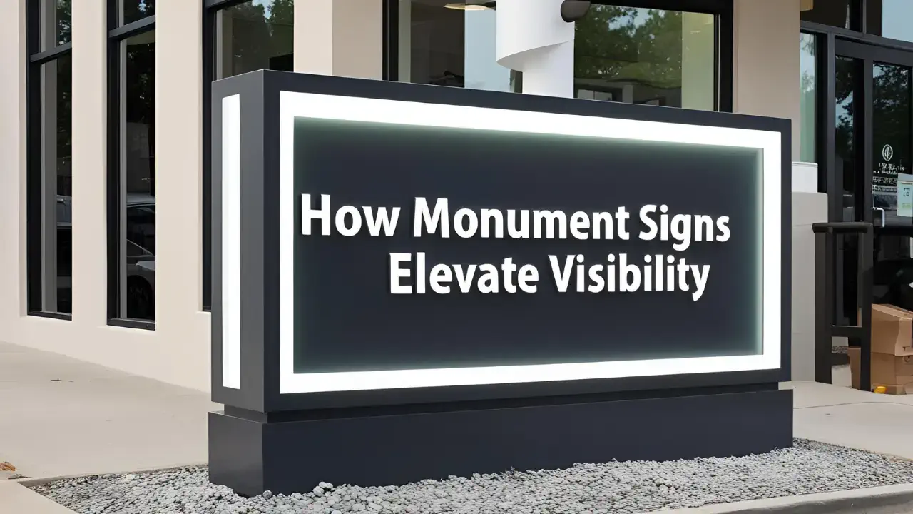 a modern, eye-catching monument sign outside a small business.