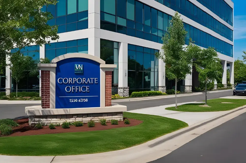 corporate office with monument signage