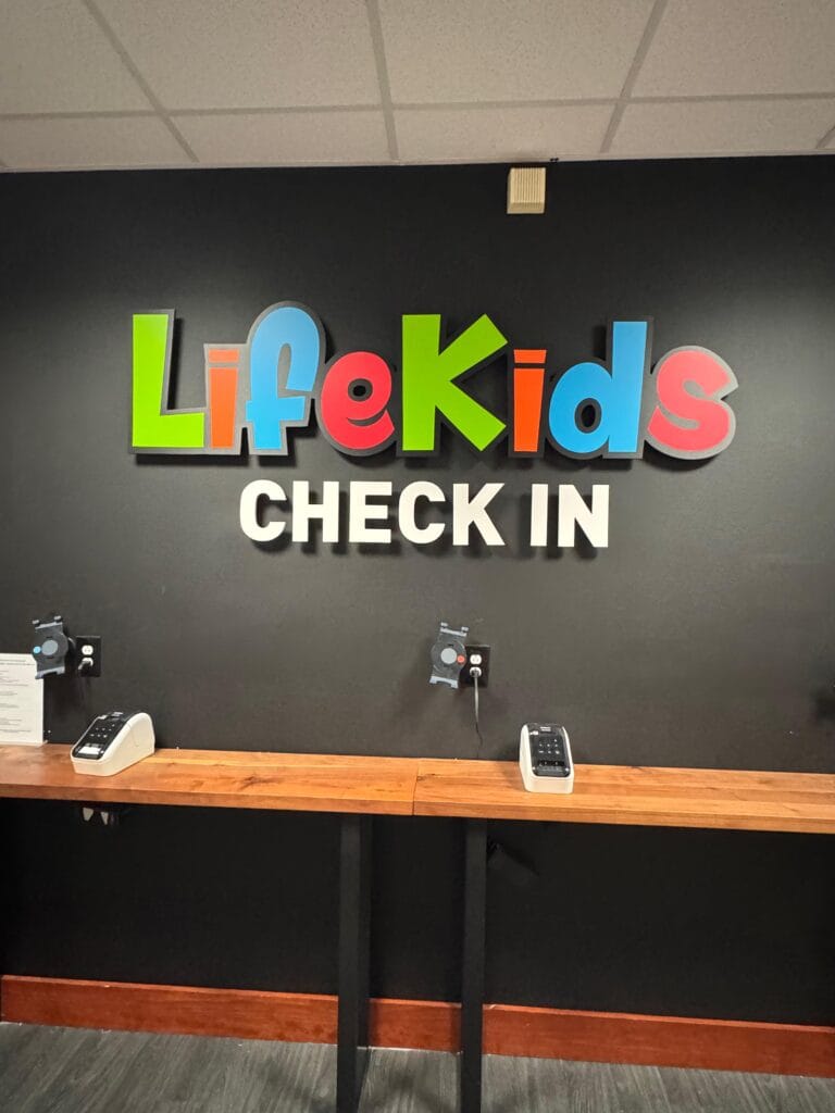 LifeKids lobby sign interior signage