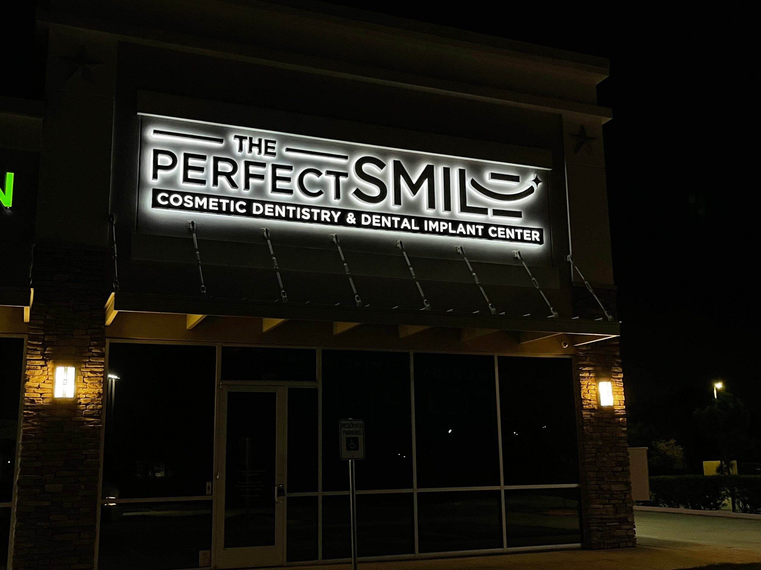 Halo-lit sign installation