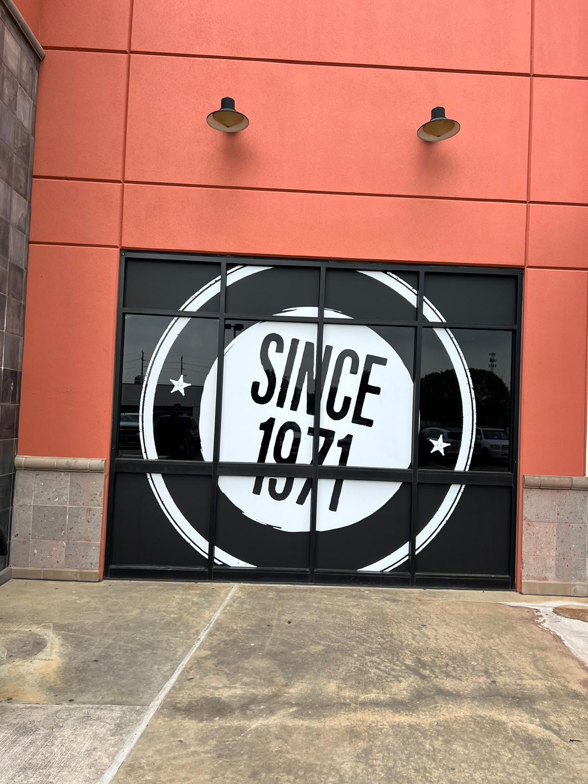 Since 1971 storefront window graphic by Uni Signs