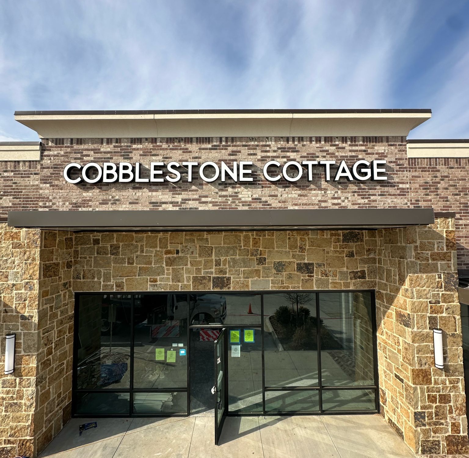 custom channel letter sign fulshear tx - Cobblestone Cottage